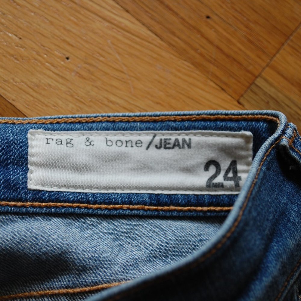 Rag & Bone Mid Rise Skinny Carmine Distressed Jean - Picture 2 of 7